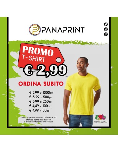 Promo T-Shirt con Stampa Personalizzata - Fruit of the Loom